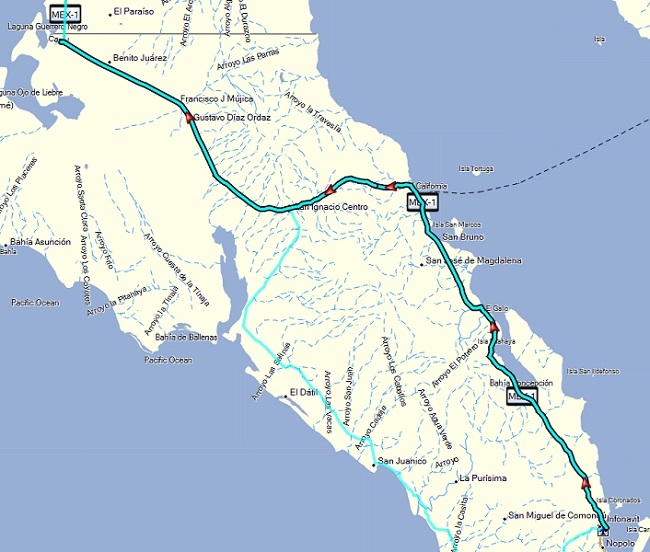 Baja route map