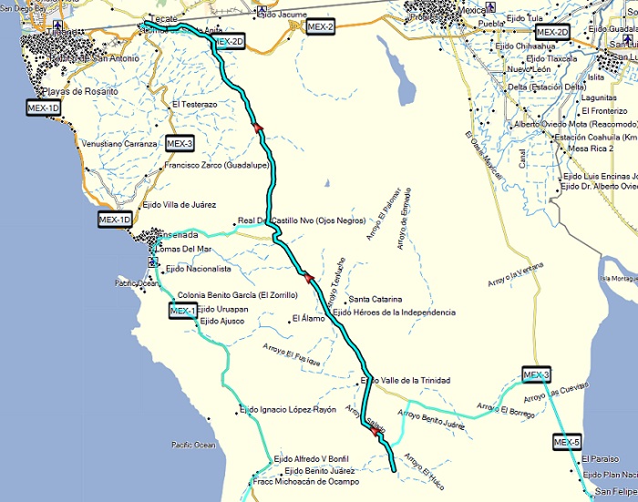 Baja route map